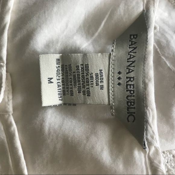 Banana Republic Ivory Eyelet Button Down Blouse M - Picture 3 of 3